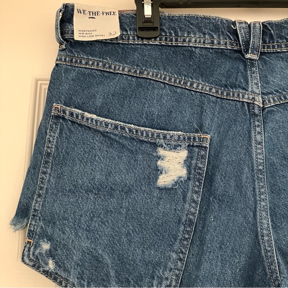 FREE PEOPLE We The Free Westwood High Low Mid-Rise Button Fly Short 32 NEW NWT - Picture 7 of 12